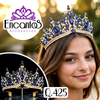 Corona para Quinceañera Dorada con Azul