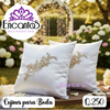 Cojines para boda con bordado dorado