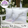 Cojines para boda con bordado plateado