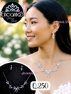 Set collar y aretes plateado con azul