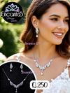 Set collar y aretes plateado de alas