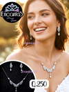 Set collar y aretes plateado de alas