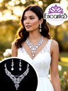Set collar y aretes plateado estilo cascada