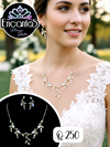 Set collar y aretes plateado con diamantes azules