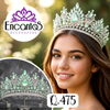 Corona para Quinceañera Plateada con Verde Menta
