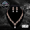 Set collar y aretes Dorados con Blanco