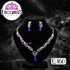 Set collar y aretes Dorados con Azul
